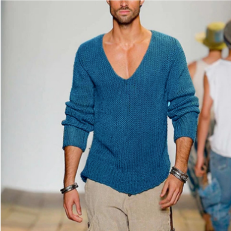 Raven | Men's Knitted V-Neck Sweater