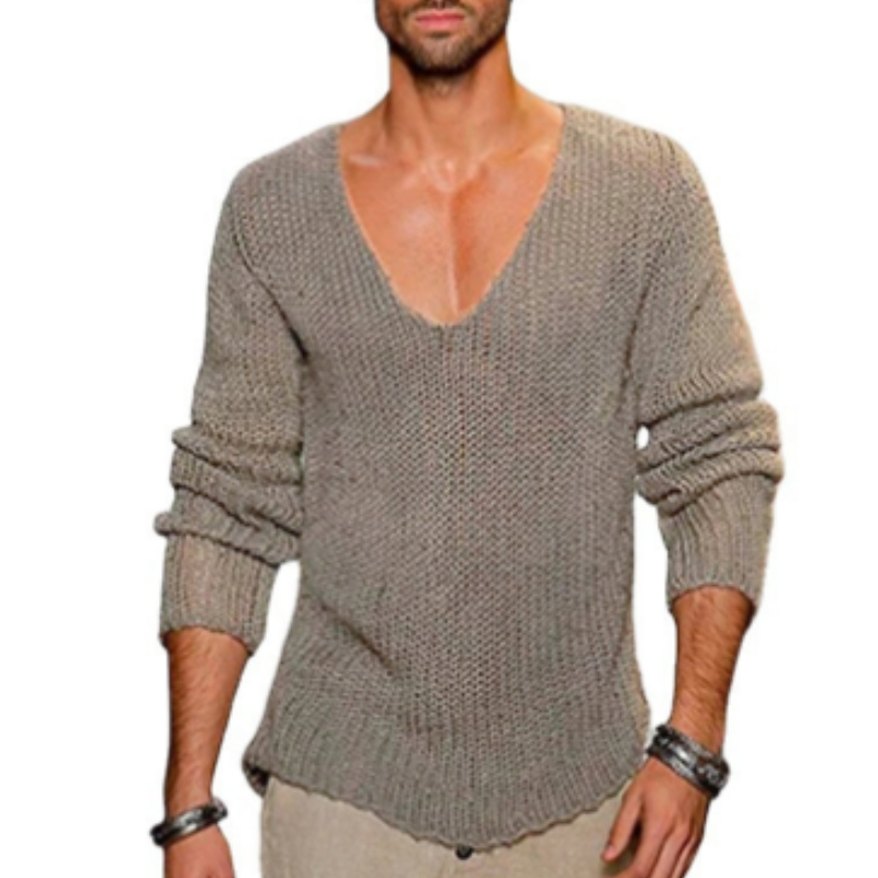 Raven | Men's Knitted V-Neck Sweater