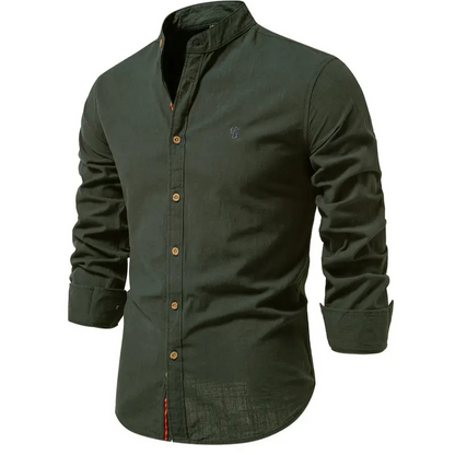 Benzore | Men's Stand Collar Cotton Shirt