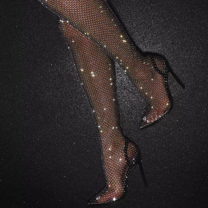 Norielle | Rhinestone & Mesh Pointed Heels