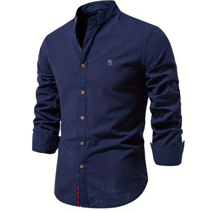 Benzore | Men's Stand Collar Cotton Shirt