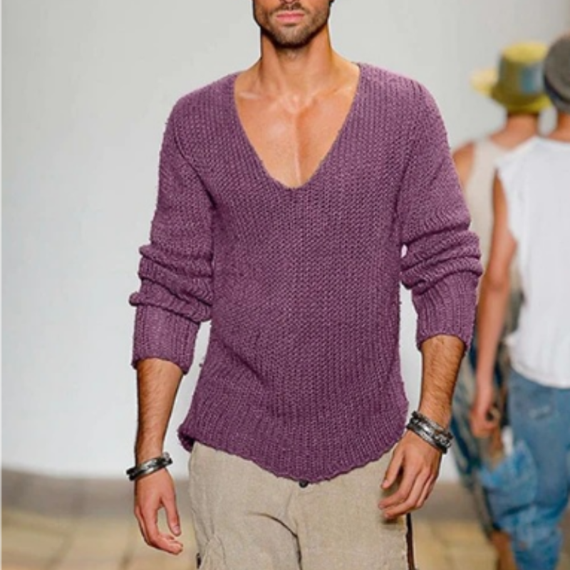 Raven | Men's Knitted V-Neck Sweater