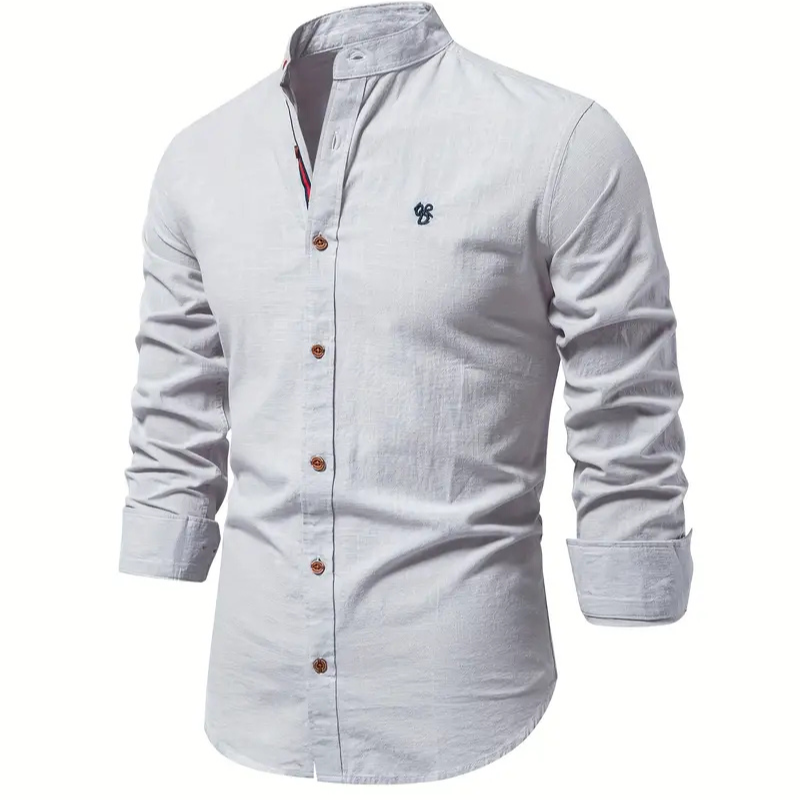 Benzore | Men's Stand Collar Cotton Shirt