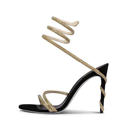 Lyselle | Black Serpent Heels