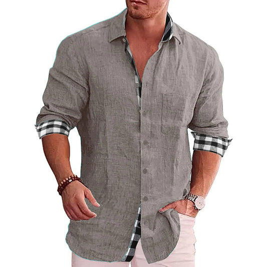 Egande | Men's Plaid Button-Down Shirt