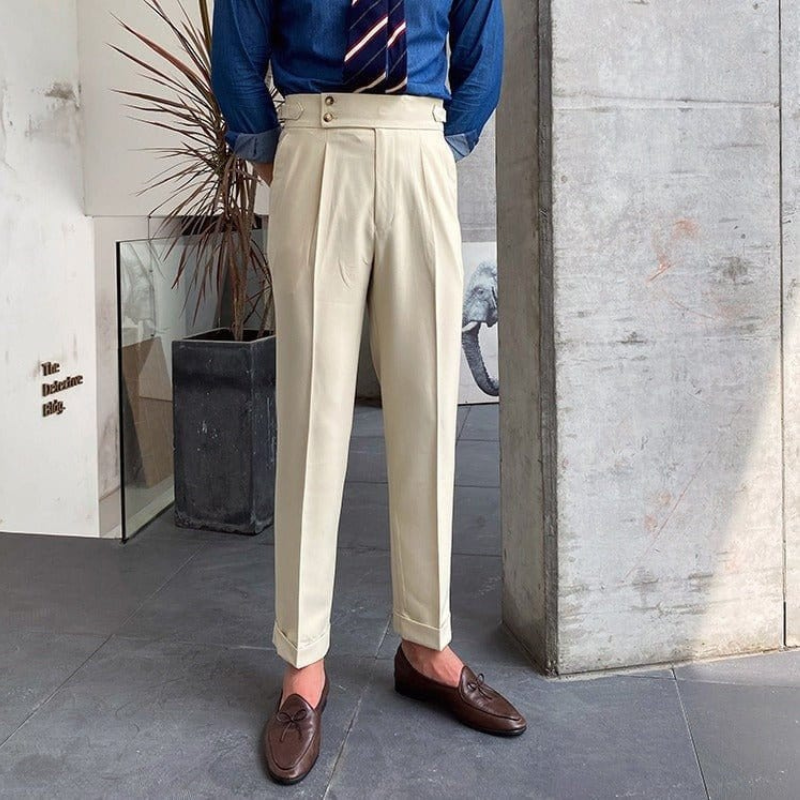 Samuel | Men's High Waist Suit Pants