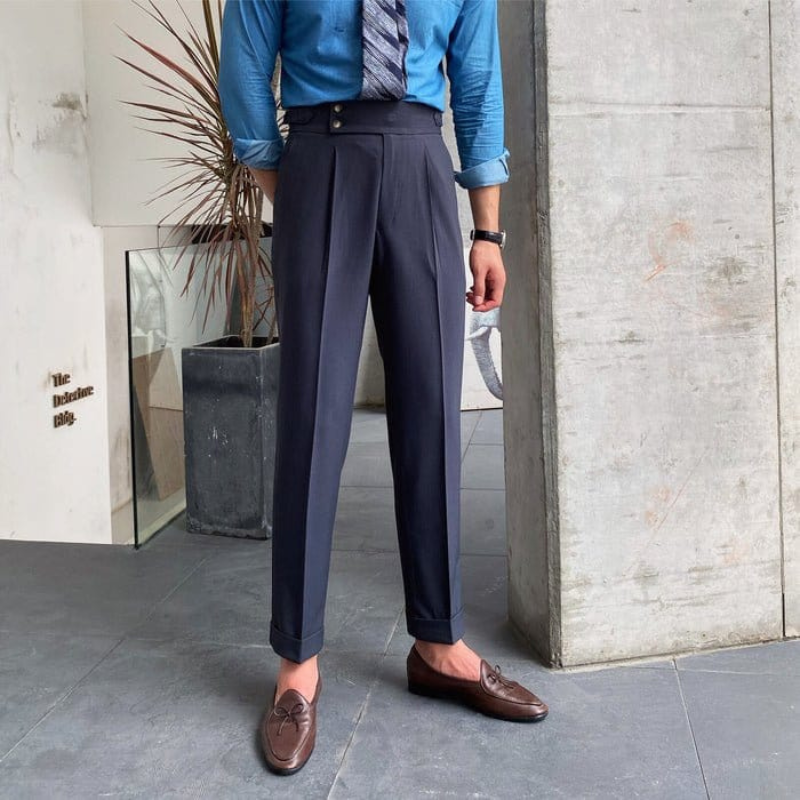 Samuel | Men's High Waist Suit Pants