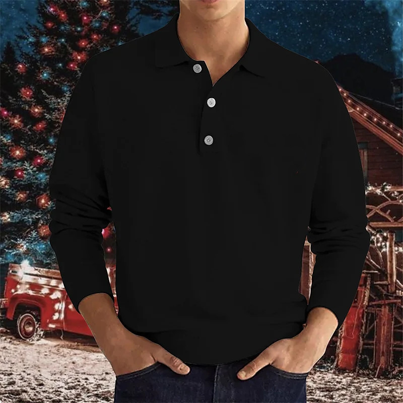 Chavant | Men's Slim Fit Long Sleeve Polo Shirt