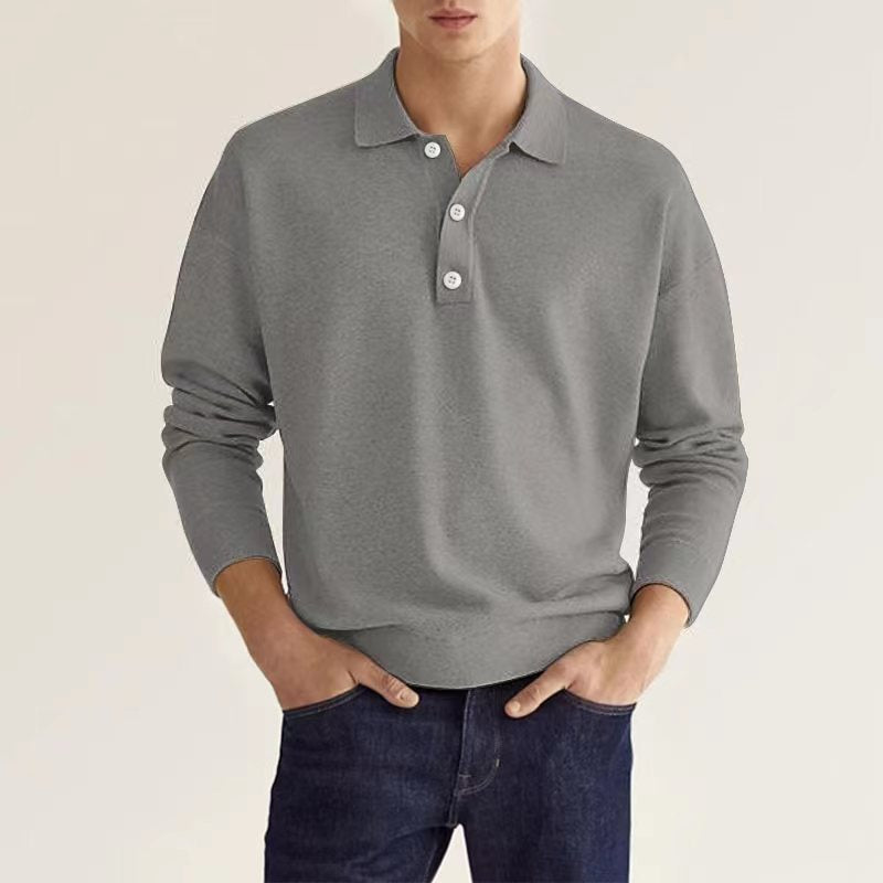 Chavant | Men's Slim Fit Long Sleeve Polo Shirt