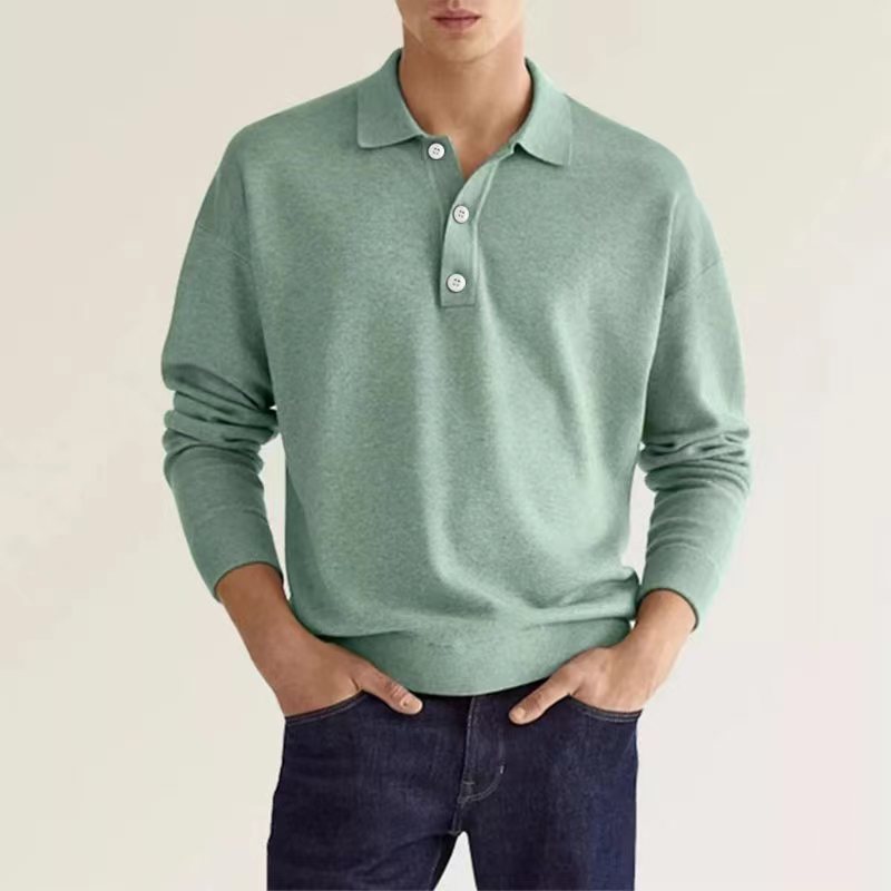 Chavant | Men's Slim Fit Long Sleeve Polo Shirt